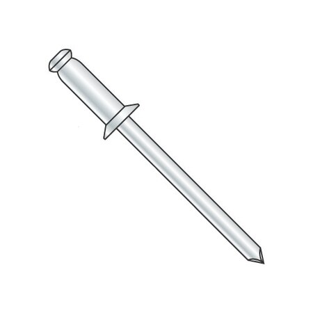 Newport Fasteners Blind Rivet, Countersunk Head, 1/8 in Dia., 0.650 in L, Steel Body, 10000 PK 785722